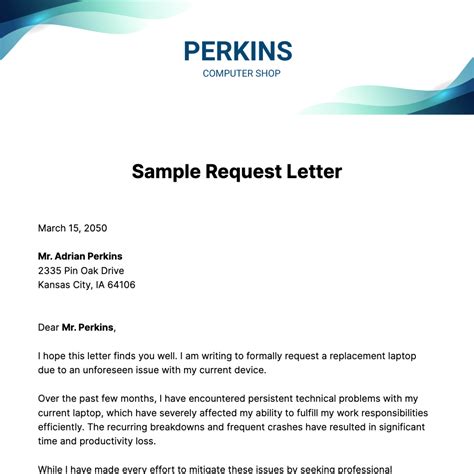 Sample Request Letter Template For Documents With Example