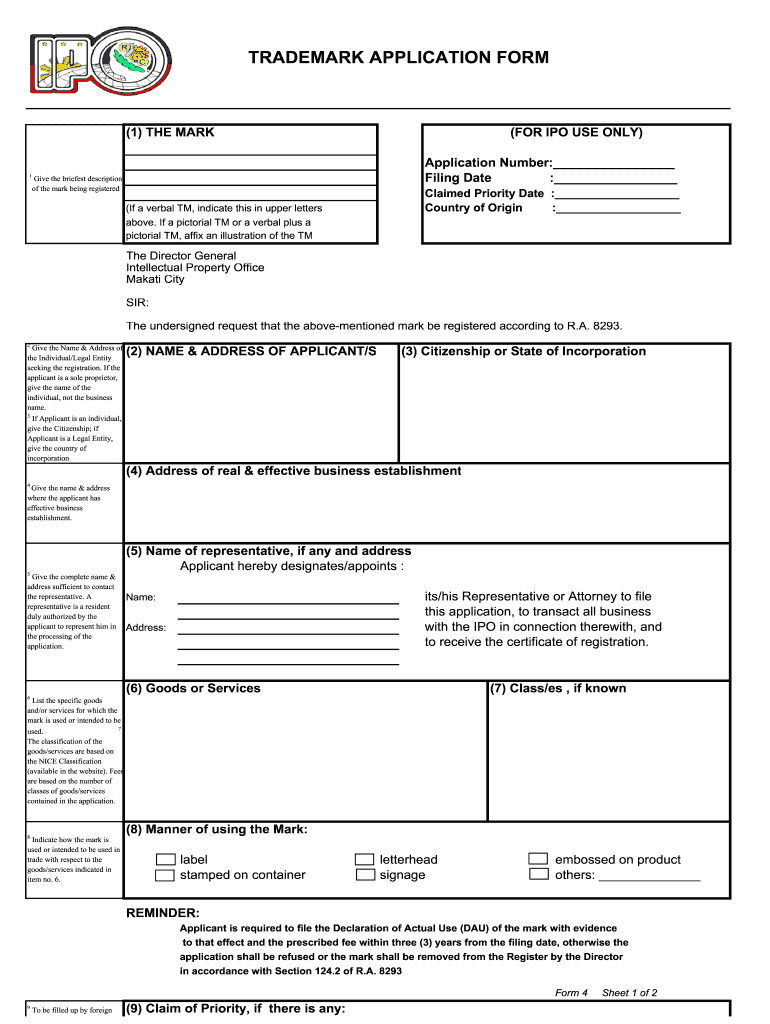 Sample Trademark Application Complete With Ease Airslate Signnow