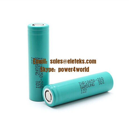 Samsung Inr18650 20Q 2000Mah Green Flat Top 3 7V Li Ion Rechargeable Battery Cells Authentic