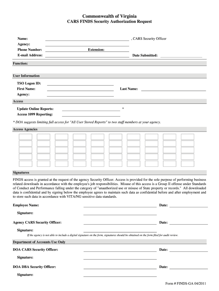 Sar Form Pdf A City Of Dallas Security Authorization Request