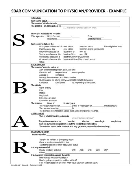 Sbar Nursing Report Template Download Free 18 Templates In Pdf And Word