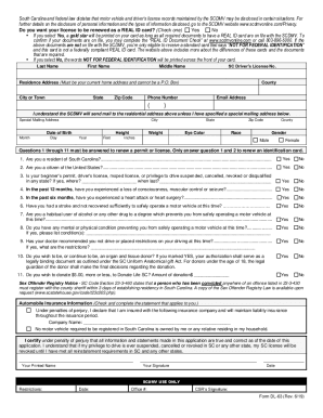 Sc Dmv Dl 63 2020 Fill And Sign Printable Template Online Us Legal Forms