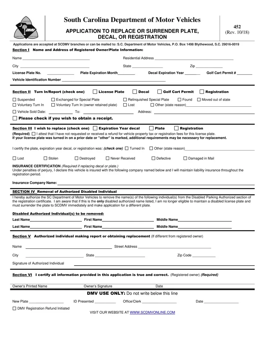 Sc Dmv Form 400 Fill Out Printable Pdf Forms Online