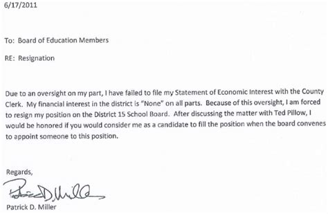 School Board Resignation Letter Gotilo