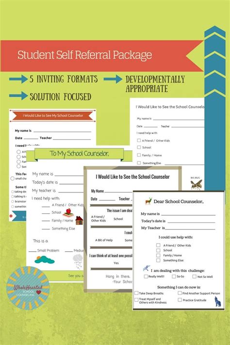 School Counseling Student Self Referral Package Solution Focused