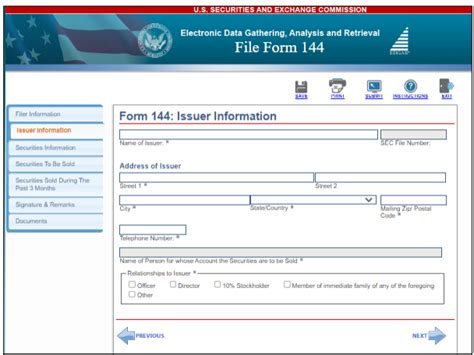 Sec Gov Form 144 Resources For Filing Electronically