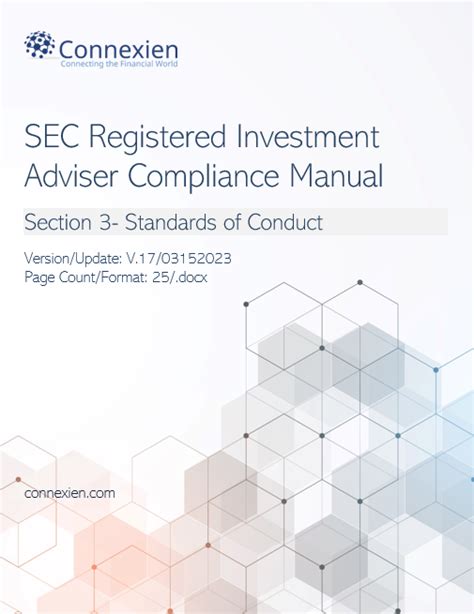 Sec Registered Investment Adviser Compliance Manual Standards Of Cond