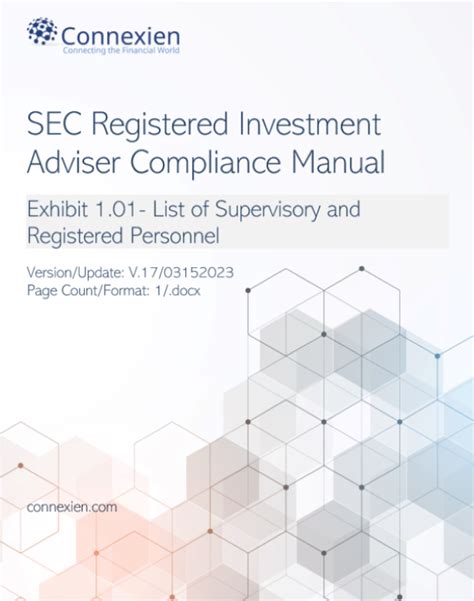 Sec Registered Investment Adviser Compliance Manual With Exhibits