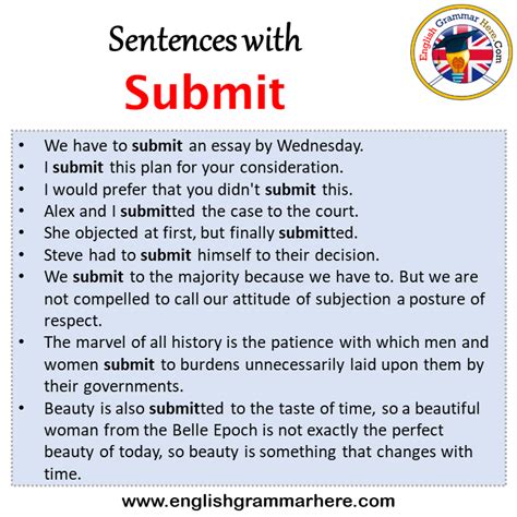 Sentences With Submit Submit In A Sentence In English Sentences For