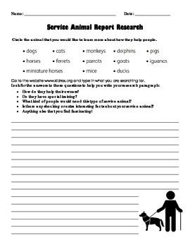 Service Animal Research Form By Samantha Gaboian Tpt