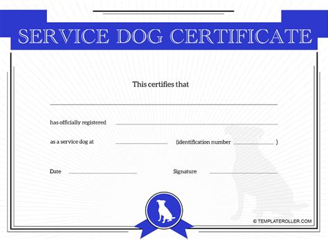 Service Dog Certification Download Fill Online Printable Fillable