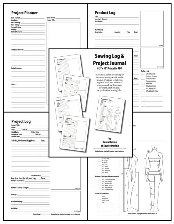 Sewing Log Project Journal 5 Forms To Plan And Document Crafting