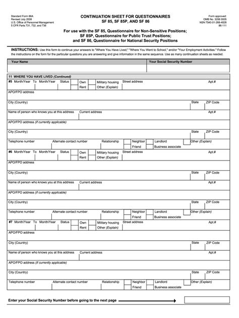 Sf 86 Eqip 2010 2024 Form Fill Out And Sign Printable Pdf Template