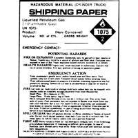 Shipping Paper For Cylinder Truck Chs Propane Equipment