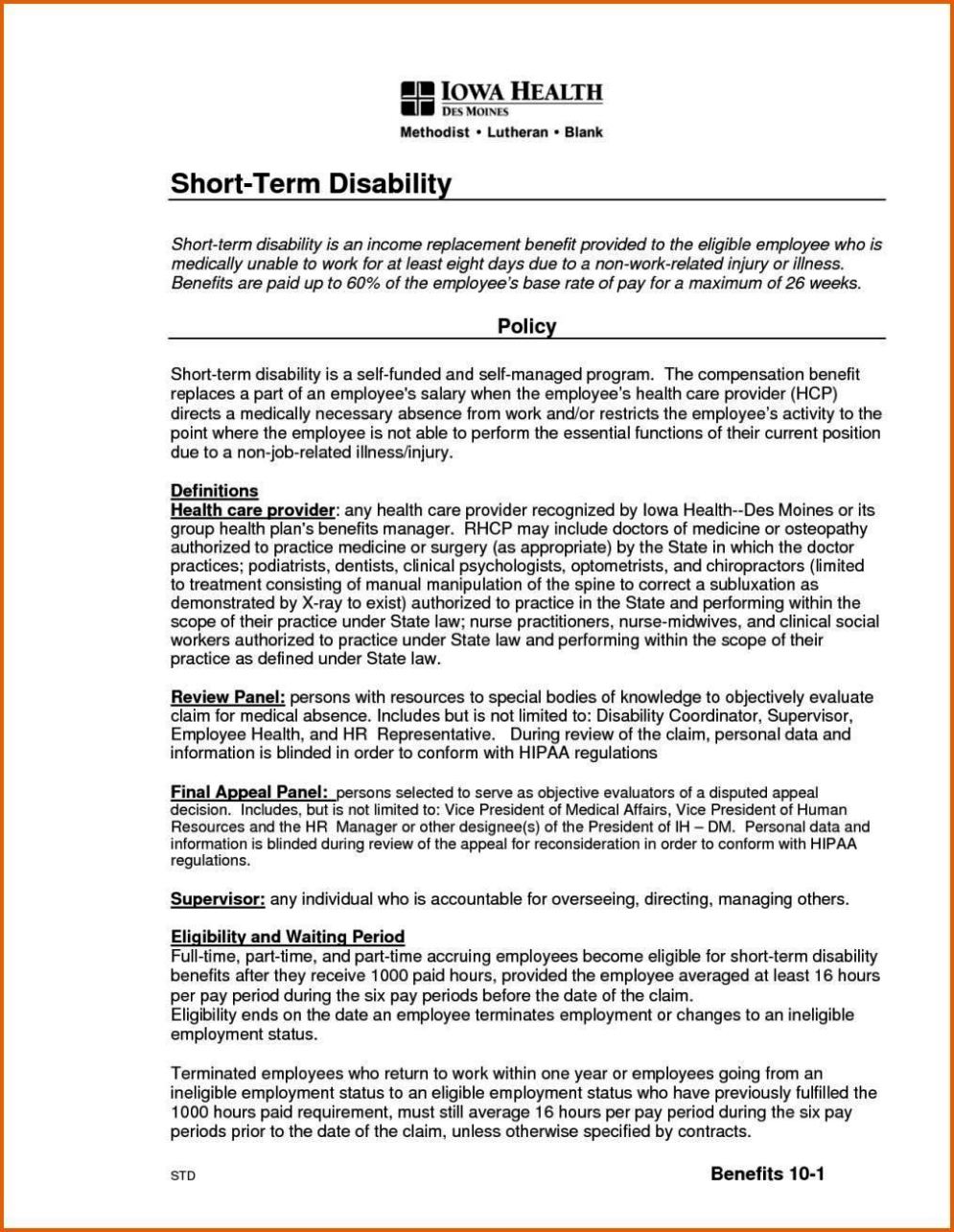 Short Term Disability Appeal Short Term Disability Letter Short Term