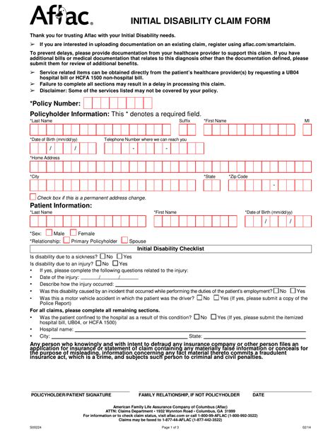 Short Term Disability Claim Form Initial Assessment Printable Pdf Download