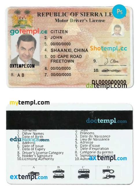 Sierra Leone Driving License Template In Psd Format Fully Editable