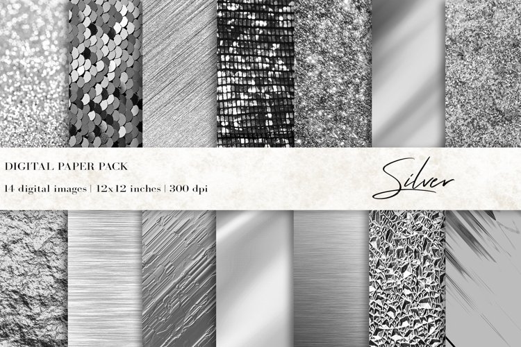 Silver Digital Papers Silver Textures Silver Backgrounds