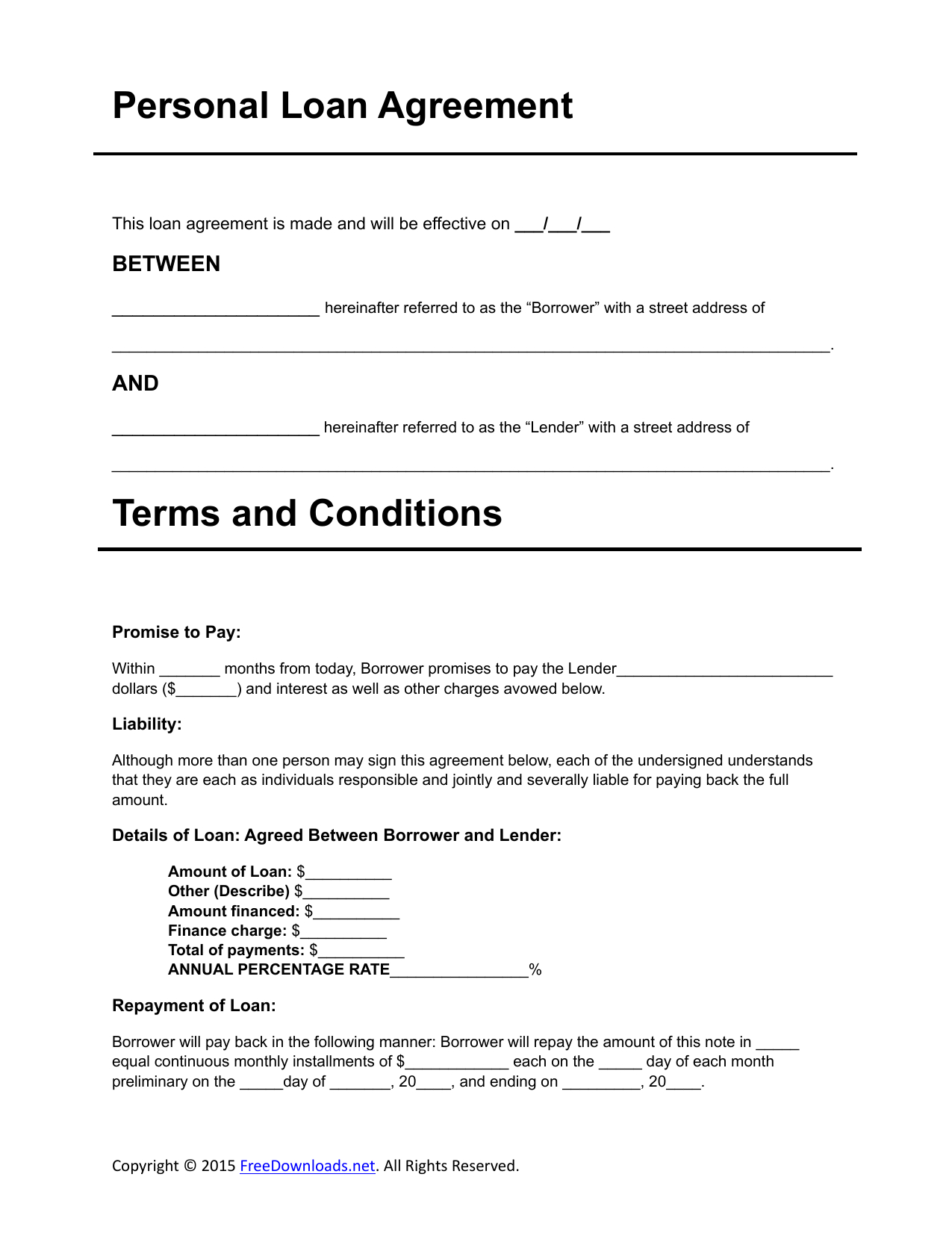 Simple Loan Agreement Pdf Best Of Free 35 Loan Agreement Forms Letter