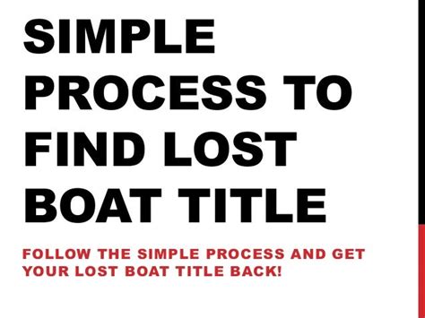 Simple Process To Find Lost Boat Title