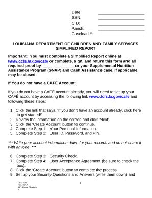 Simplified Report Snap Louisiana 2006 2025 Form Fill Out And Sign