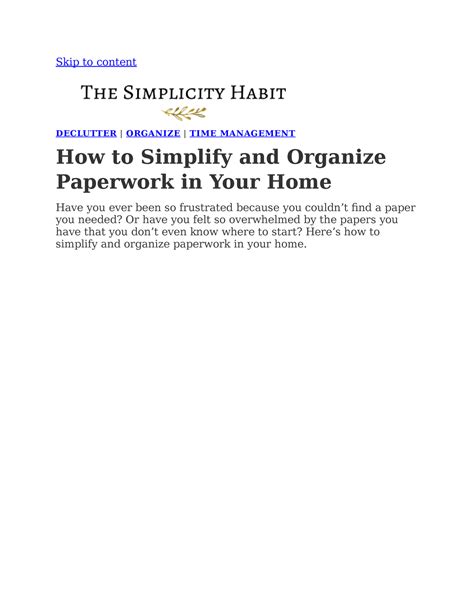 Simplify And Organize Paperwork 2 Sort Before You Begin Sorting