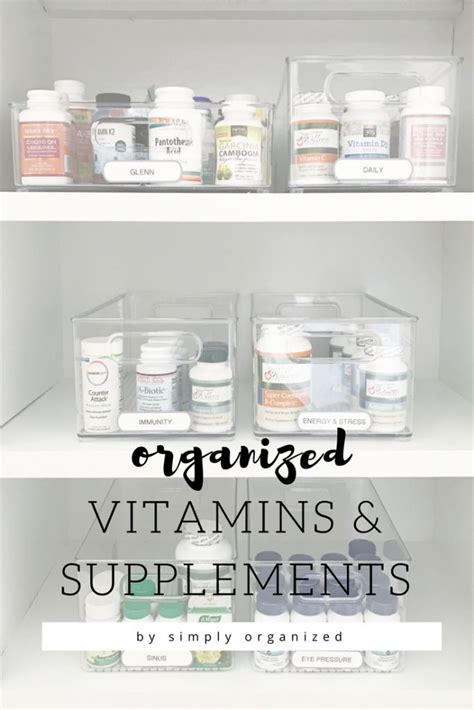 Simply Done Simply Organized Vitamins And Supplements Simply Organized Medicine Cabinet