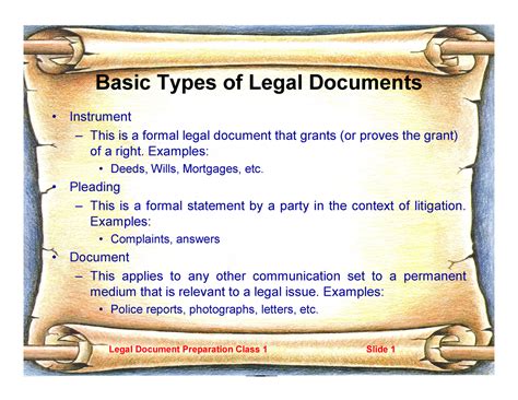 Slides 01 Basic Types Of Legal Documents Instrument This Is A