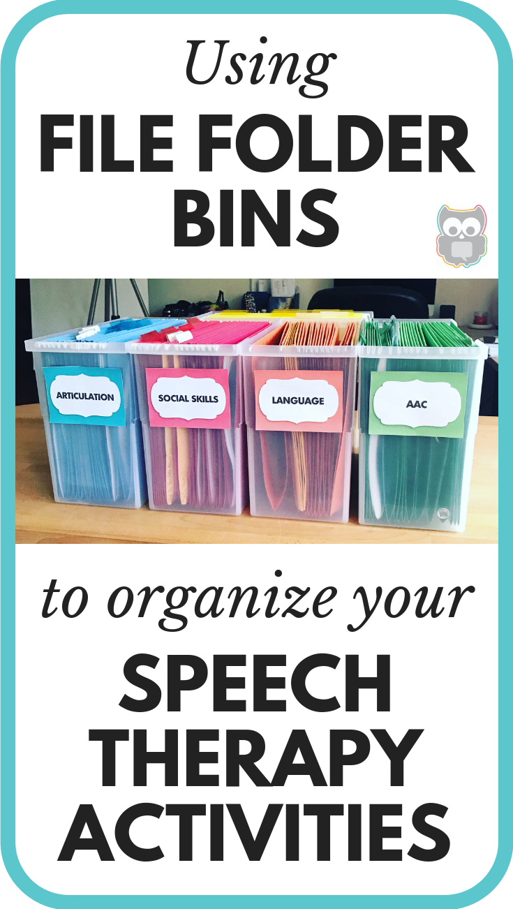 Slp Organization Now File Folder Bins For Organizing Activities Speechy Musings Speech