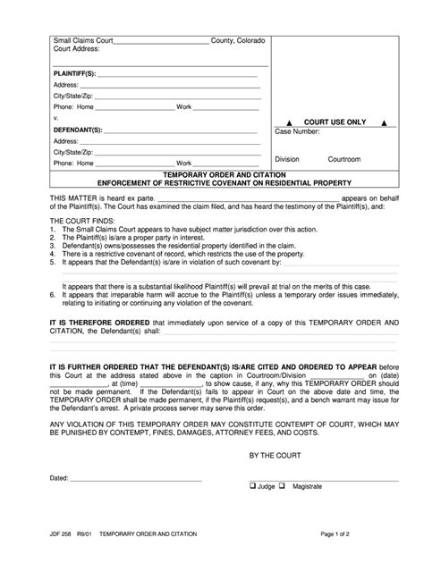 Small Claims Court Denver Fill Online Printable Fillable Blank