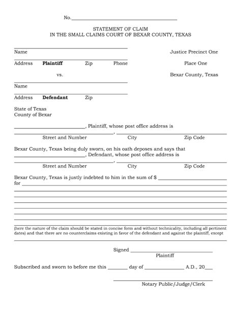 Small Claims Court Forms Fill Out And Sign Printable Pdf Template