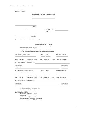 Small Claims Forms Download Philippines 2019 2020 2024 Fill And Sign