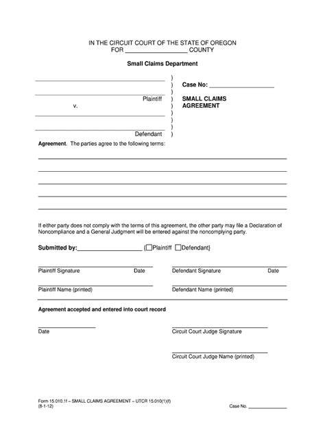 Small Claims Settlement Agreement Template Fill Out Amp Sign Online Dochub