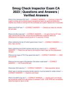 Smog Check Inspector Exam Ca 2023 Questions & Answers 100% Correct ...