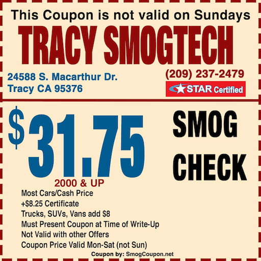 Smog Shop Near Me Tracy 31 75 Smog Coupon Tracy