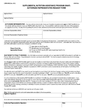 Snap Authorized Representative Form Nyc Fill Online Printable