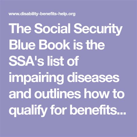 Social Security Disability Blue Book Social Security Disability Social Security Disability