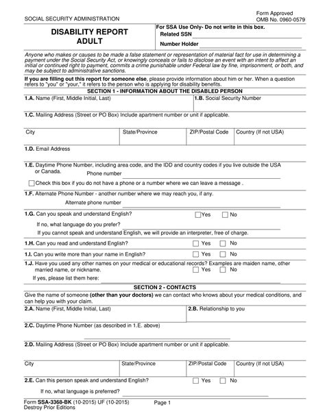 Social Security Disability Forms For Doctors To Fill Out Templates