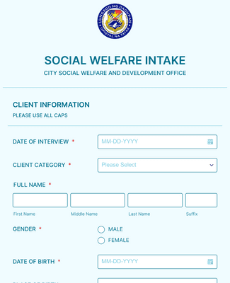 Social Welfare Intake Form Template Jotform