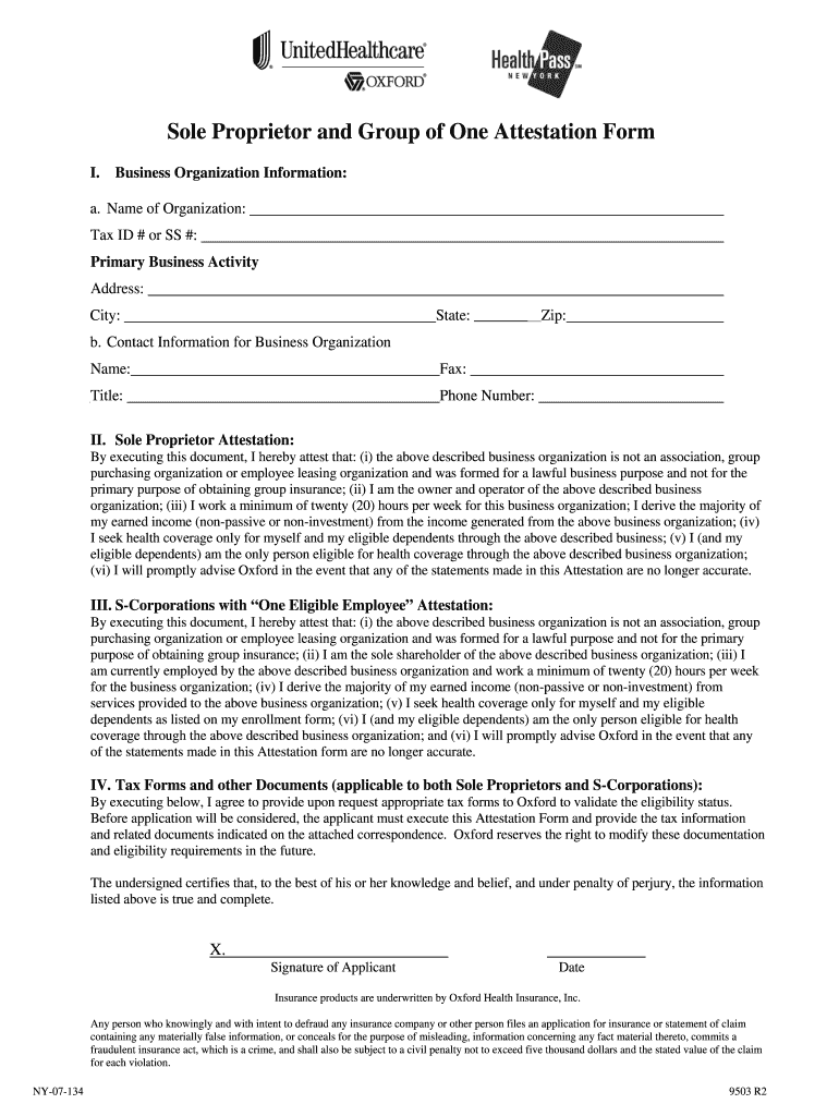 Sole Attestation Form Print Fill Online Printable Fillable Blank Pdffiller