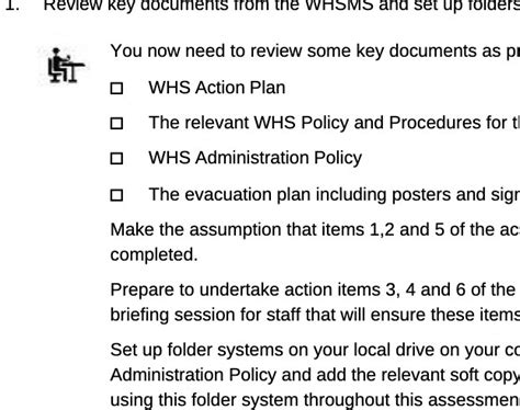 Solved 1 Review Key Documents From The Whsms And Set Up Folders You