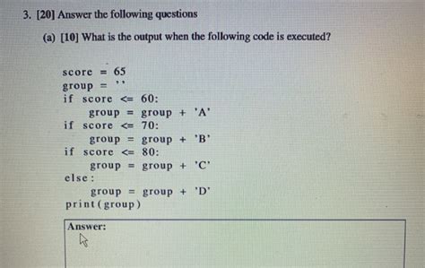 Solved 3 20 Answer The Following Questions A 10 What Chegg Com