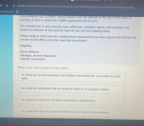 Solved Org Bookmarks Reconciliation Act Cobra Please Ensure That