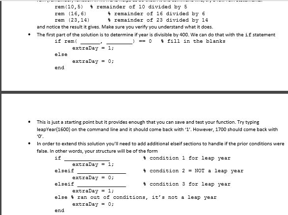 Solved Problem 3 Leap Years Using If And Elseif Statements Chegg Com