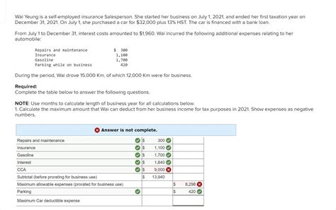 Solved Wai Yeung Is A Self Employed Insurance Salesperson Chegg Com