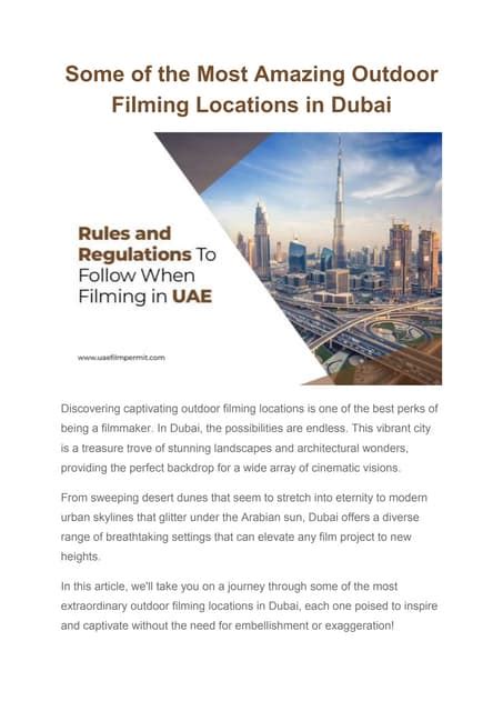 Some Of The Most Amazing Outdoor Filming Locations In Dubai Docx