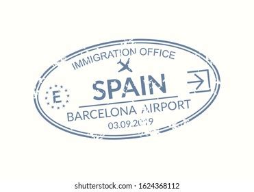 Spain Passport Stamp Visa Stamp For Travel Barcelona International