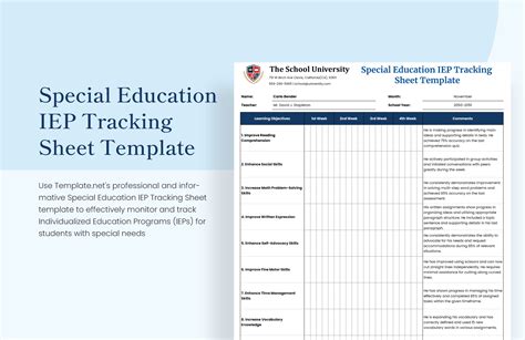 Special Education Iep Tracking Sheet Template In Excel Google Sheets