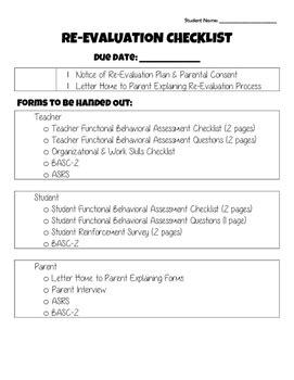 Special Education Paperwork Checklists By Miss Burrito Tpt