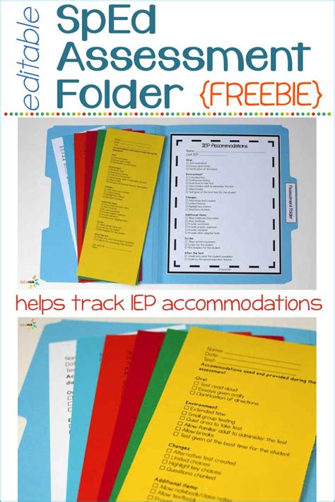 Sped Assessment Folder Editable Student Assessment Assessment